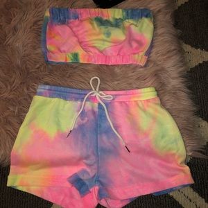 Fashion nova tube top with shorts set